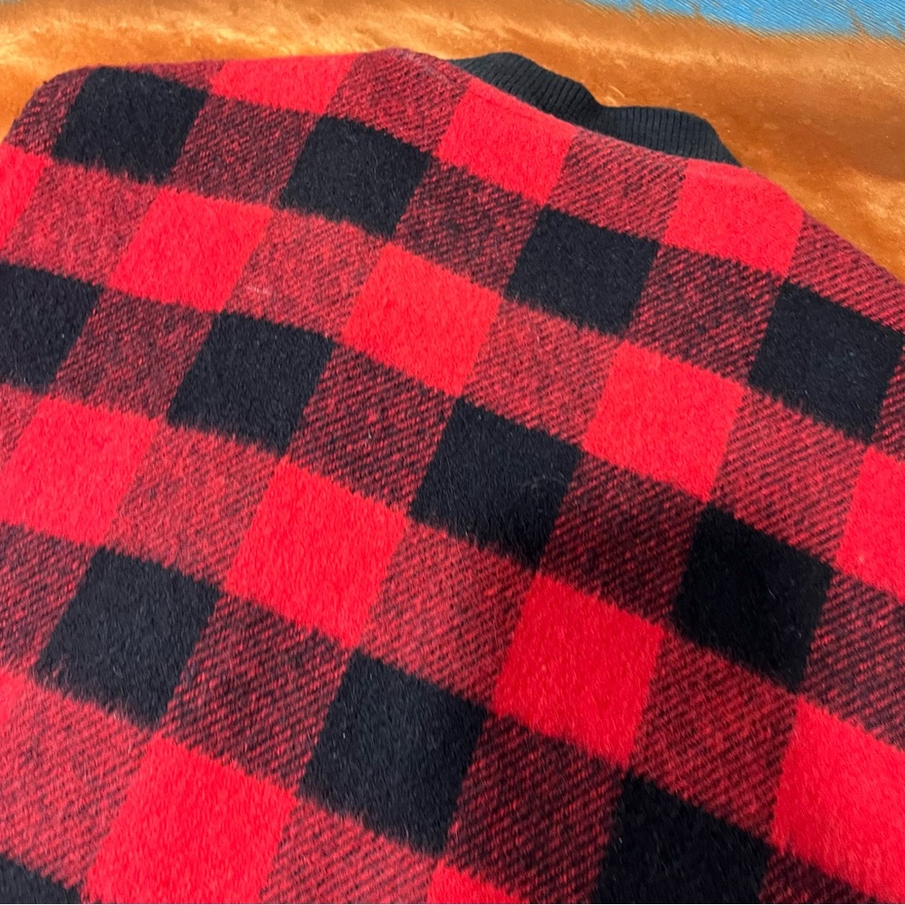 VTG Codet Wool Red Black Plaid full zip Vest large Made in Canada - Picture 9 of 13